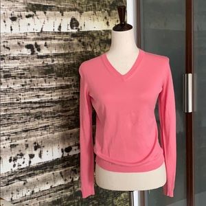 JCREW mauve dusty pink vneck cotton top S
